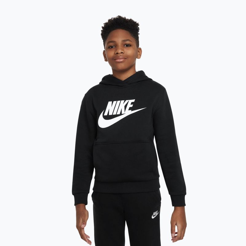 Children's Nike Club Fleece Hoodie black/white 5