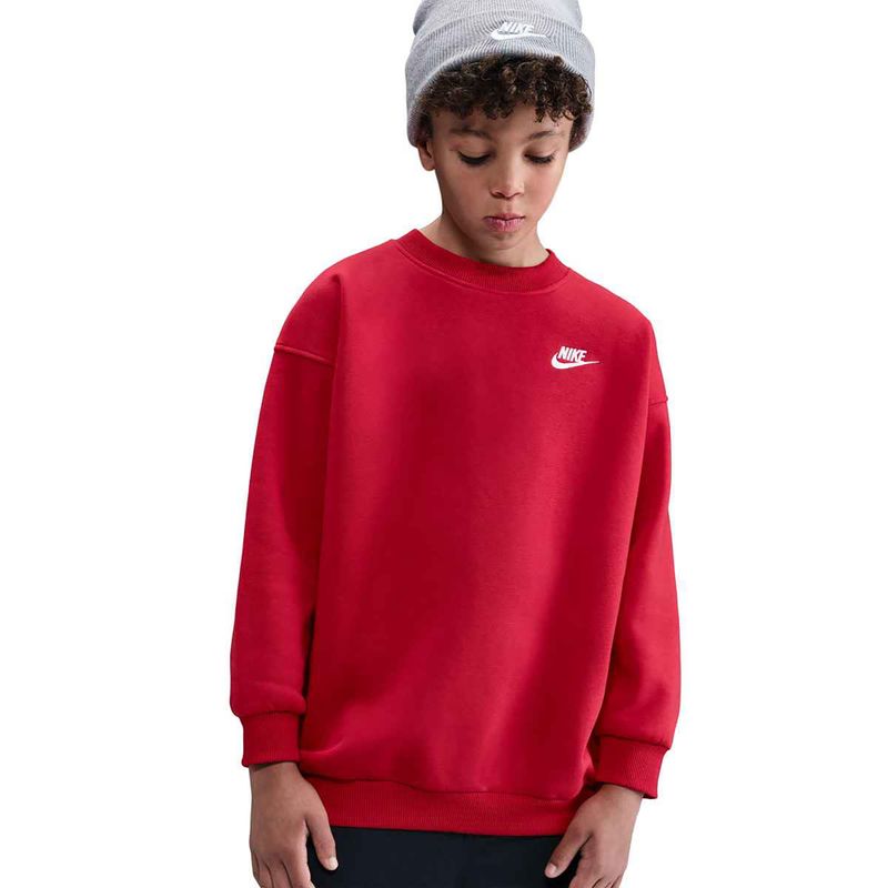 Children's sweatshirt Nike Sportswear Club Fleece university red/white 7