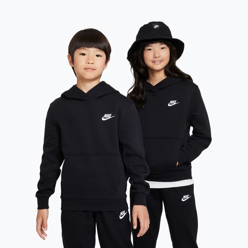Children's sweatshirt Nike Sportswear Club Fleece black/white