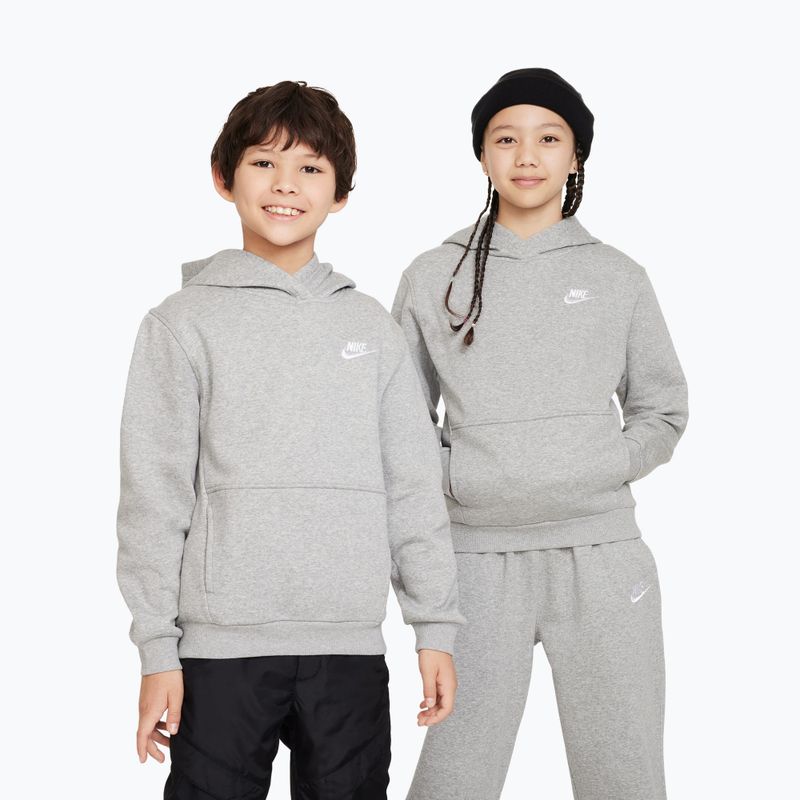 Children's sweatshirt Nike Sportswear Club Fleece dark grey heather/white