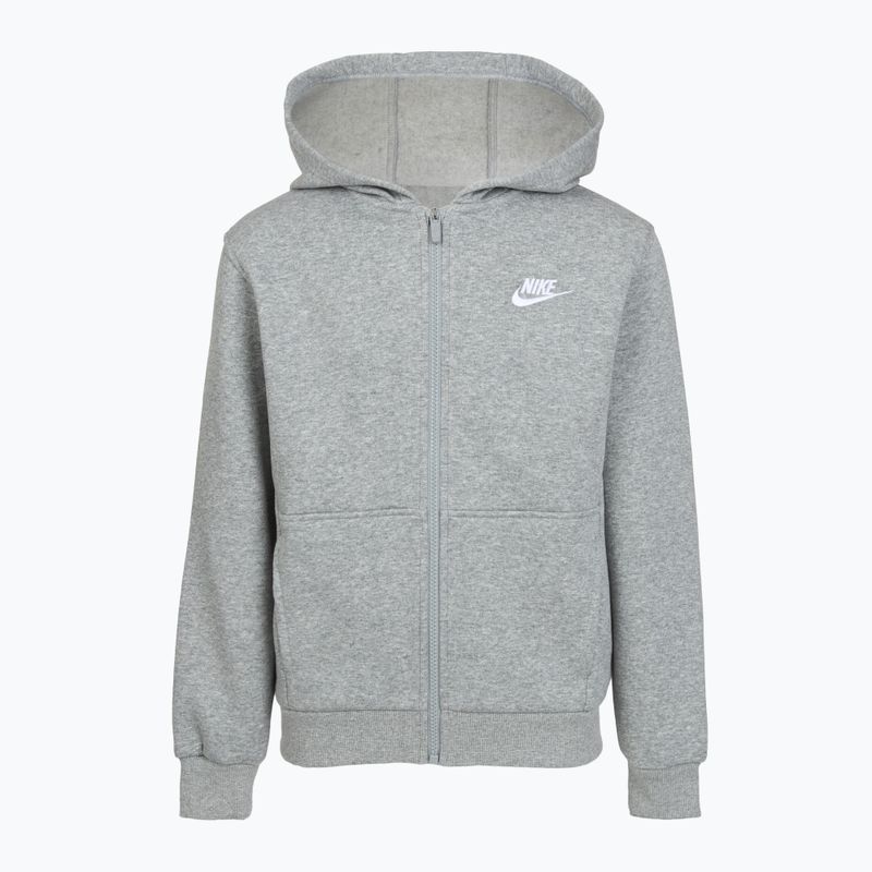 Children's sweatshirt Nike Sportswear Club Fleece dark grey heather/base grey/white