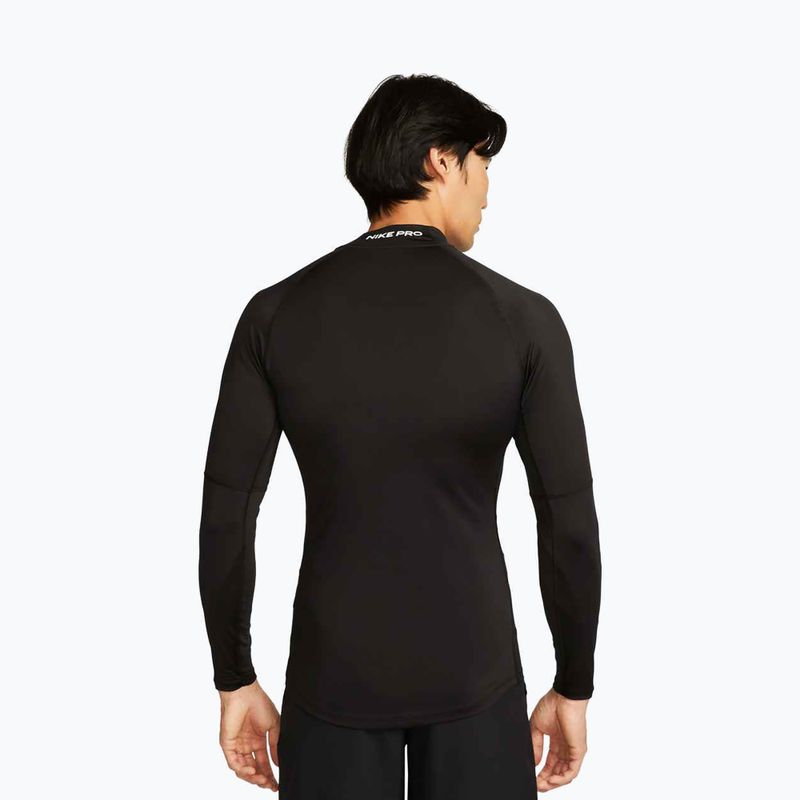 Men's training longsleeve Nike Pro Dri-Fit Mock-Neck black/white 3