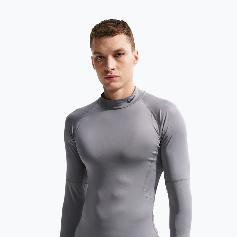 Men's training longsleeve Nike Pro Dri-Fit Mock-Neck smoke grey/black 4
