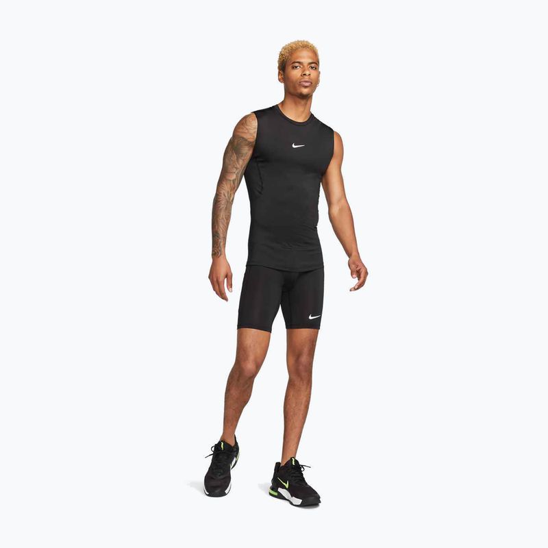 Men's T-shirt Nike Pro Dri-Fit Tight Sleeveless Fitness black/white 2