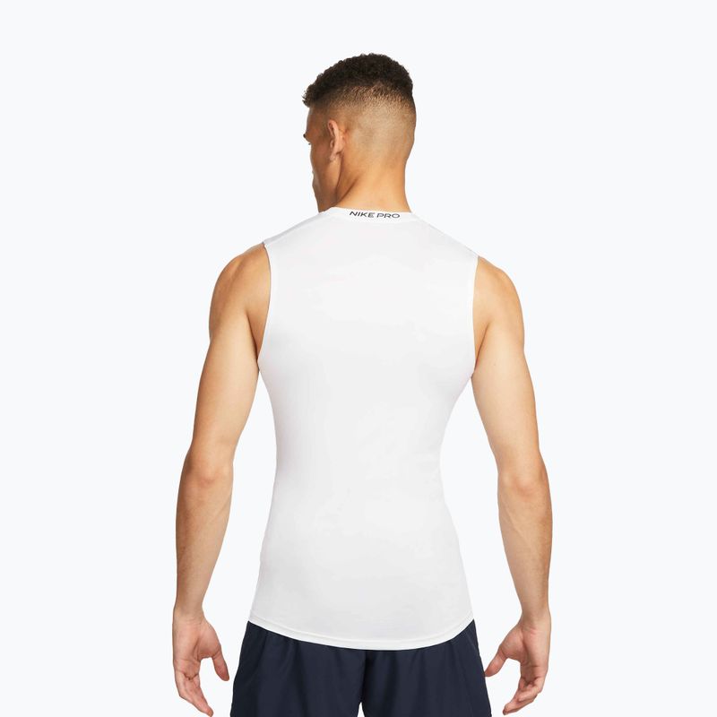 Men's T-shirt Nike Pro Dri-Fit Tight Sleeveless Fitness white/black 3