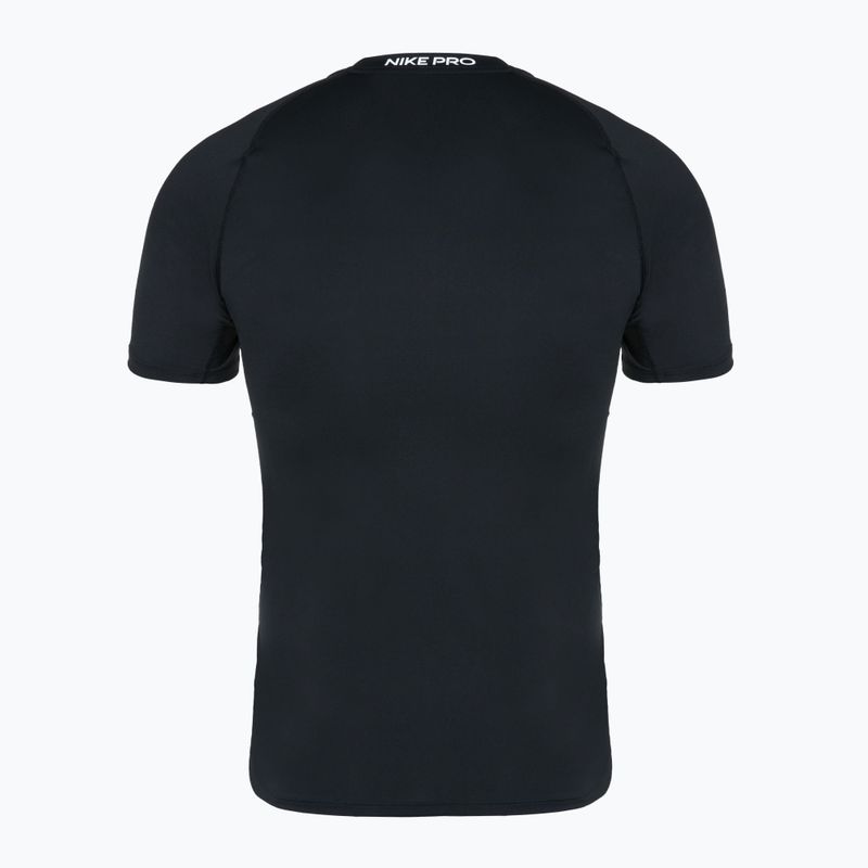 Men's training t-shirt Nike Pro Dri-FIT Slim SS black/white 2