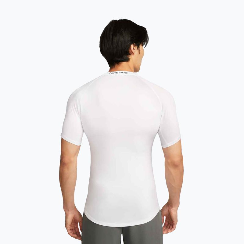 Men's training T-shirt Nike Pro Dri-Fit Tight Fitness white/black 3