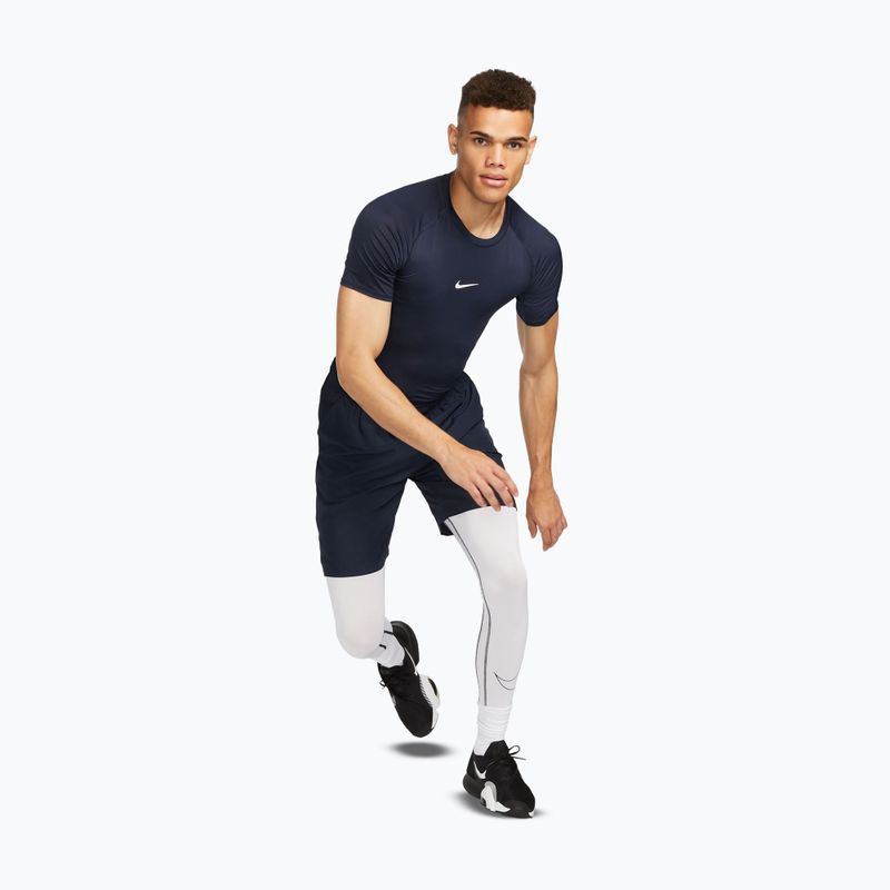 Men's training shirt Nike Pro Dri-Fit Tight SS Fitness obsidian/white 2