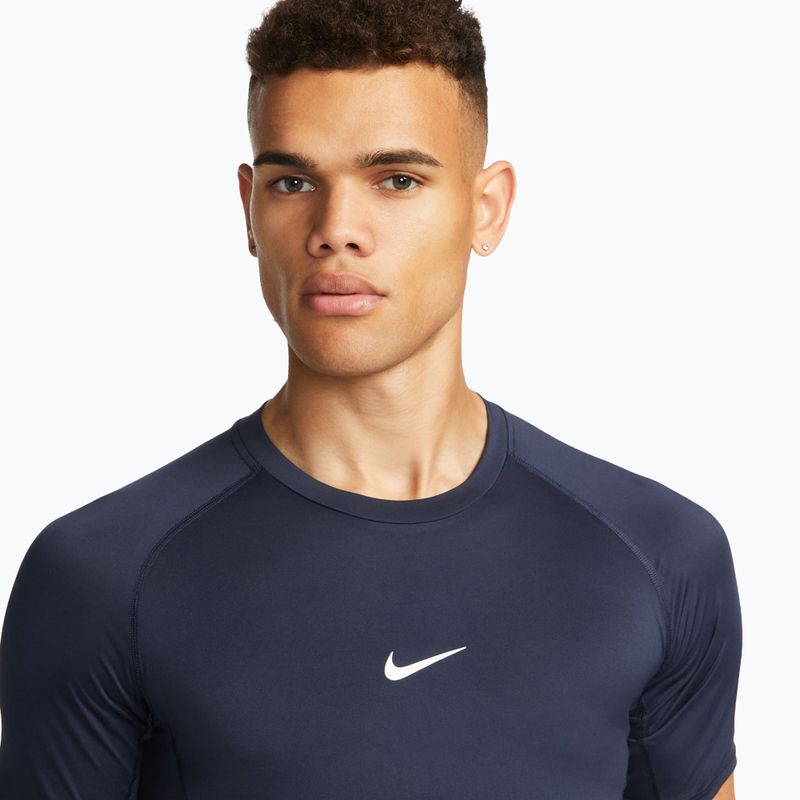 Men's training shirt Nike Pro Dri-Fit Tight SS Fitness obsidian/white 4