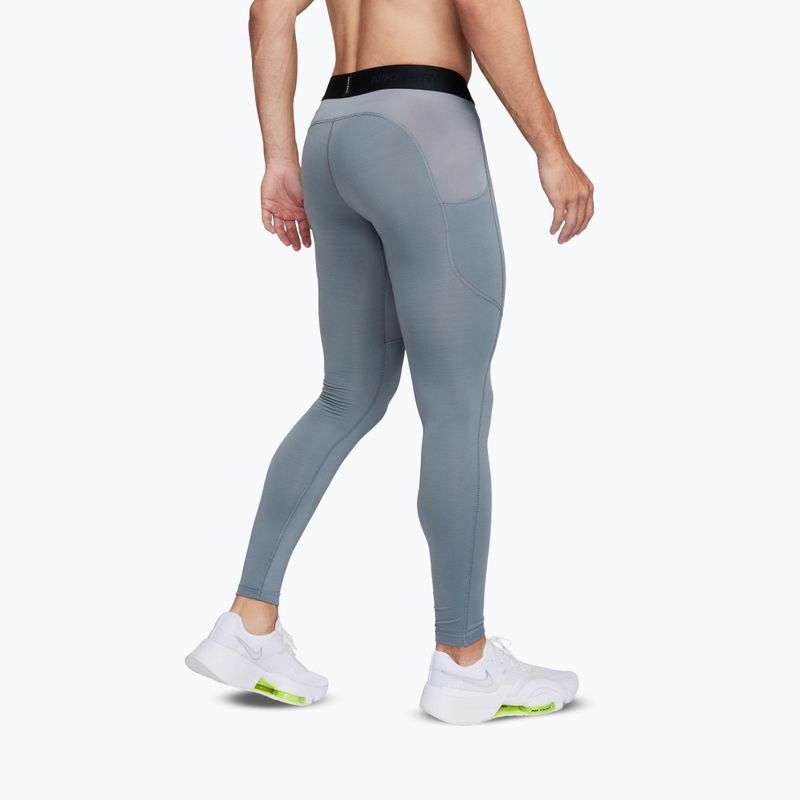 Men's leggings Nike Pro Warm smoke grey/black 3