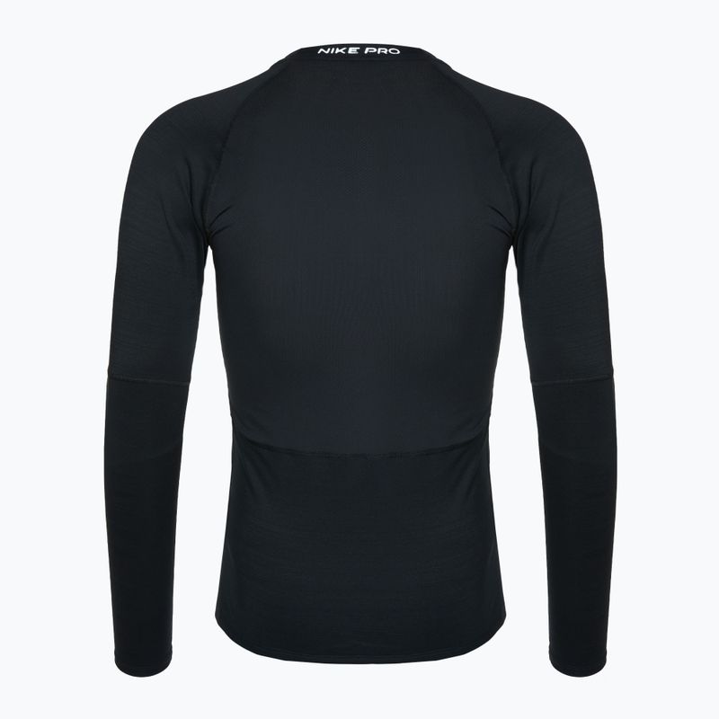 Men's training longsleeve Nike Pro Warm LS black/white 2