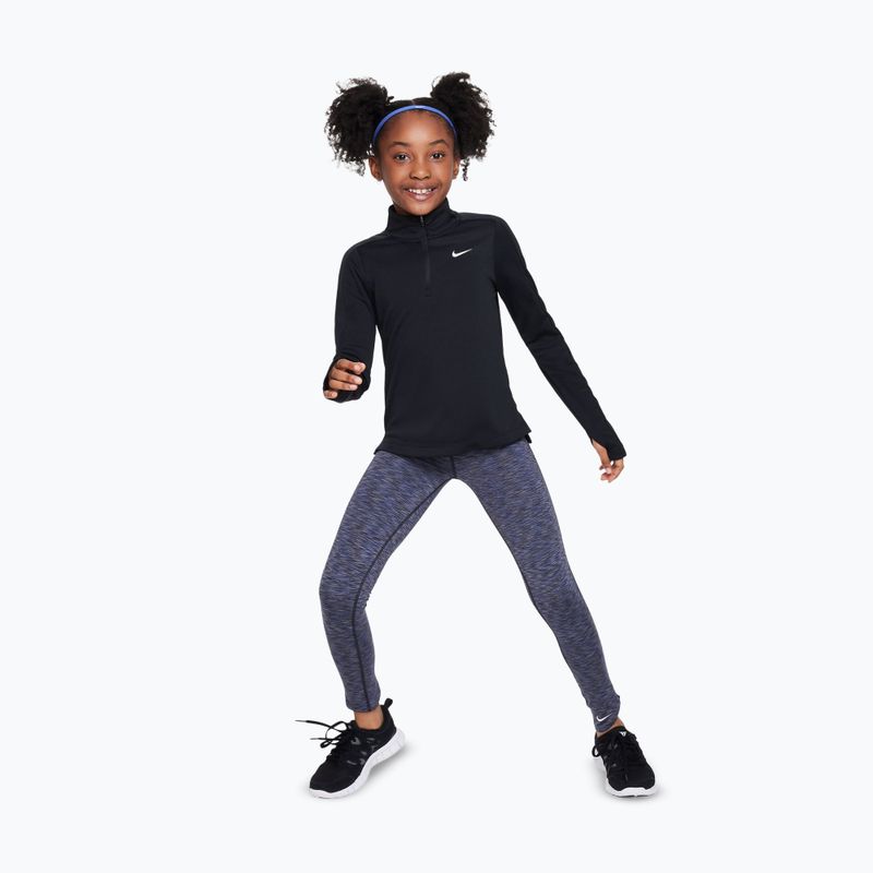 Children's training longsleeve Nike Dri-Fit 1/4 Zip black/white 2