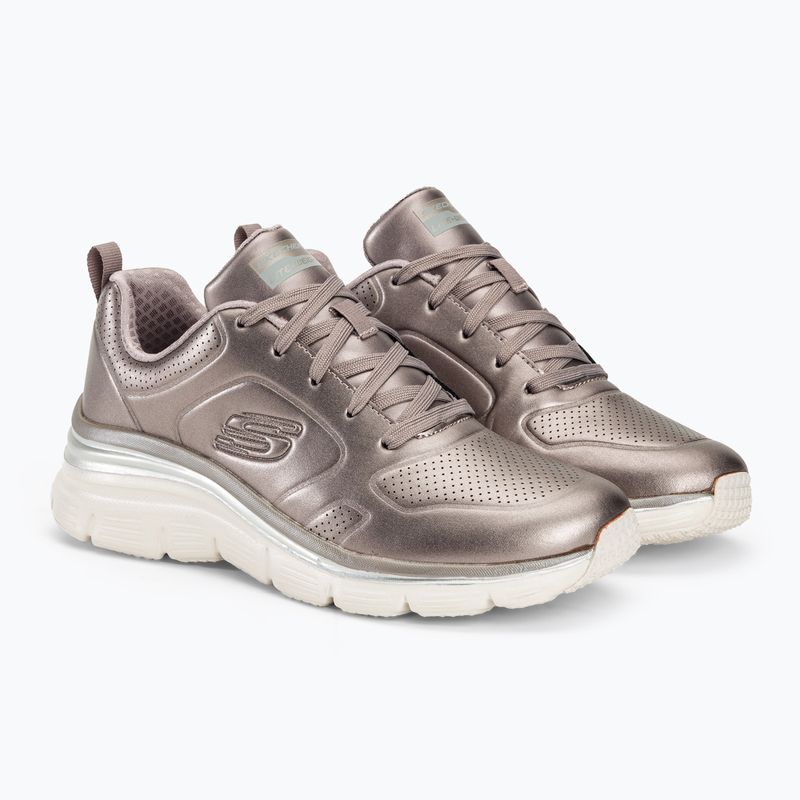 SKECHERS Fashion Fit Glow Up pewter women's shoes 4