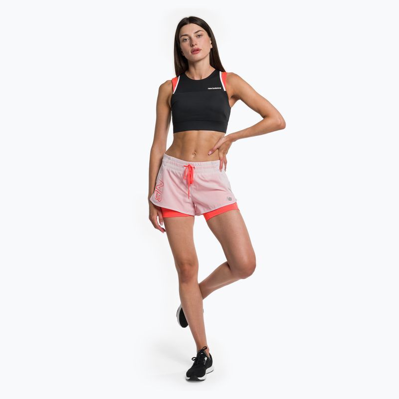 Women's New Balance Printed Impact Run 2In1 Pink Running Shorts WS21271SOI 2