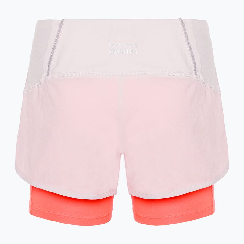 Women's New Balance Printed Impact Run 2In1 Pink Running Shorts WS21271SOI 7