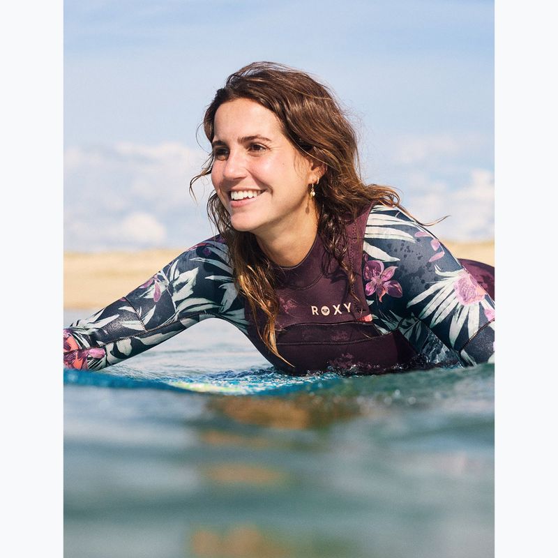 Women's wetsuit ROXY 4/3 mm Swell Natural Front Zip black multi 9