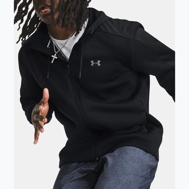Men's Under Armour Essential Swacket black/pitch gray training jacket 7