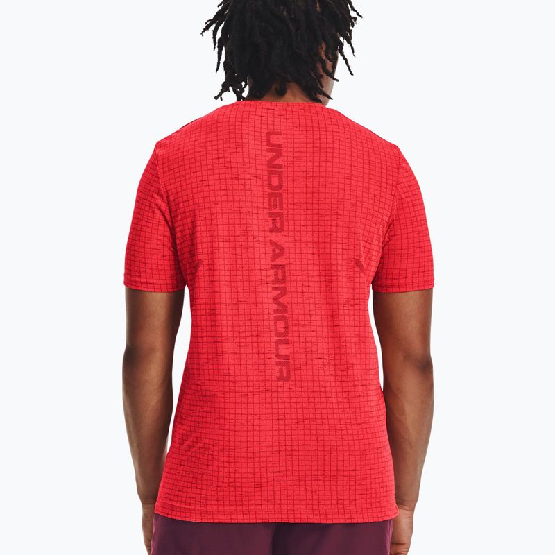 Men's Under Armour Seamless Grid beta/dark maroon training t-shirt 2