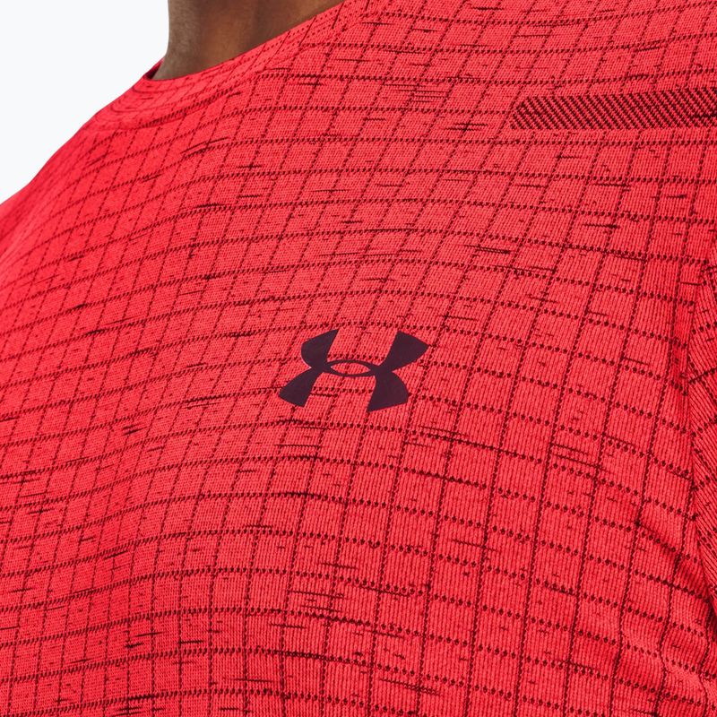 Men's Under Armour Seamless Grid beta/dark maroon training t-shirt 3