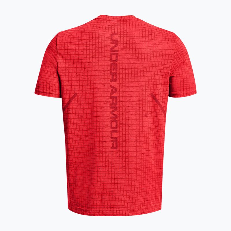 Men's Under Armour Seamless Grid beta/dark maroon training t-shirt 5