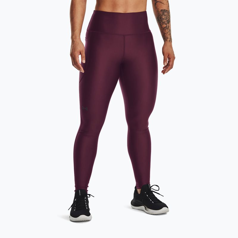 Under Armour women's training leggings HG Armour HiRise dark maroon/black