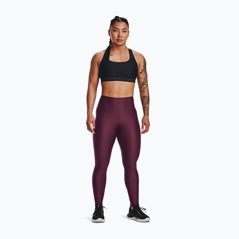 Under Armour women's training leggings HG Armour HiRise dark maroon/black 2