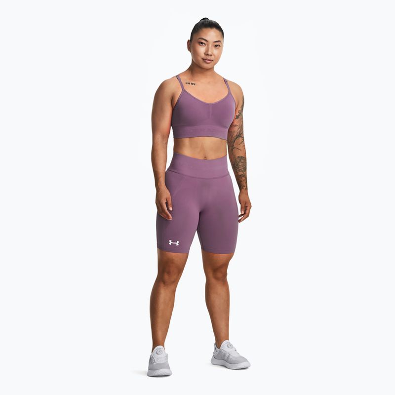 Under Armour Train Seamless women's training shorts misty purple/white 2