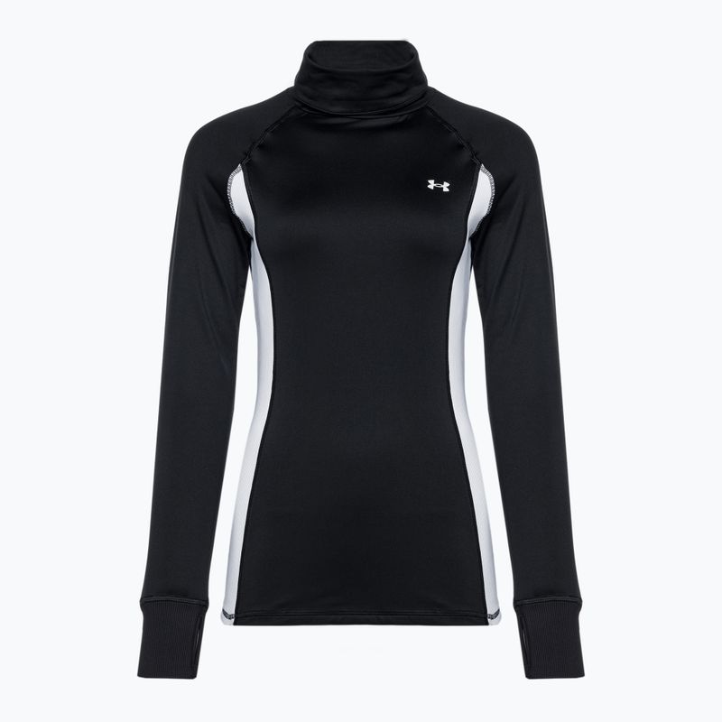 Women's Under Armour Train CW Funnel Neck sweatshirt black/lime yellow/white 4