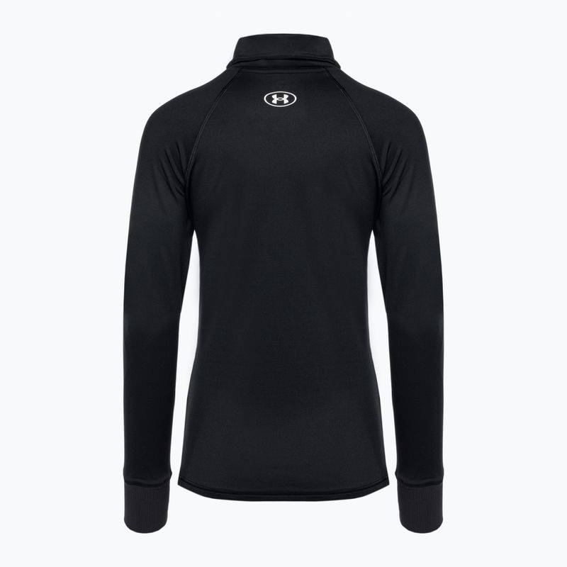 Women's Under Armour Train CW Funnel Neck sweatshirt black/lime yellow/white 5