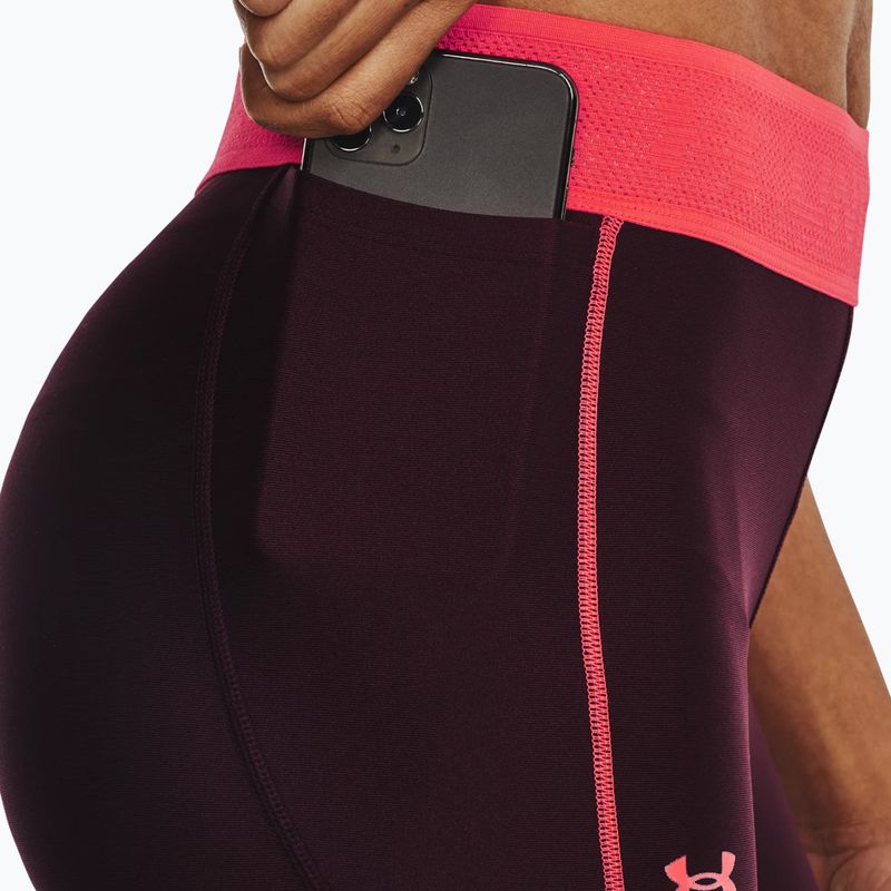 Under Armour Branded WB women's leggings dark maroon/beta 3