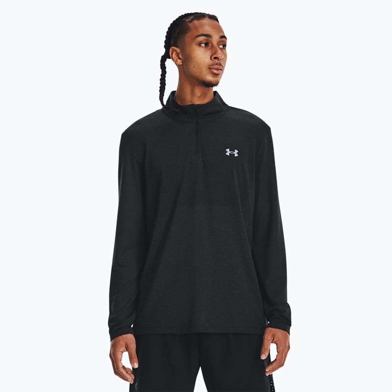 Men's Under Armour Seamless Stride 1/4 Zip black/reflective running longsleeve