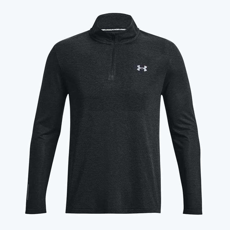 Men's Under Armour Seamless Stride 1/4 Zip black/reflective running longsleeve 4