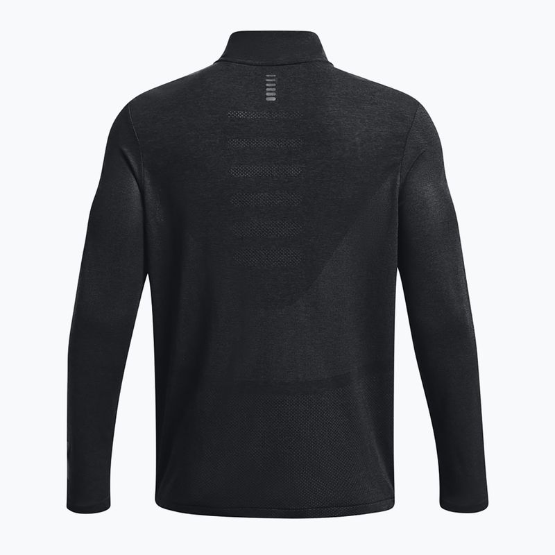 Men's Under Armour Seamless Stride 1/4 Zip black/reflective running longsleeve 5