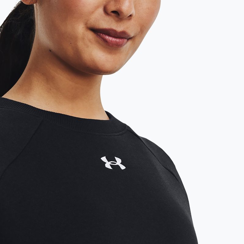 Women's sweatshirt Under Armour Rival Fleece Crew black/white 4
