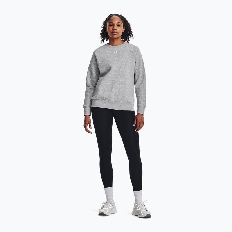 Women's sweatshirt Under Armour Rival Fleece Crew mod gray light heather/white 2