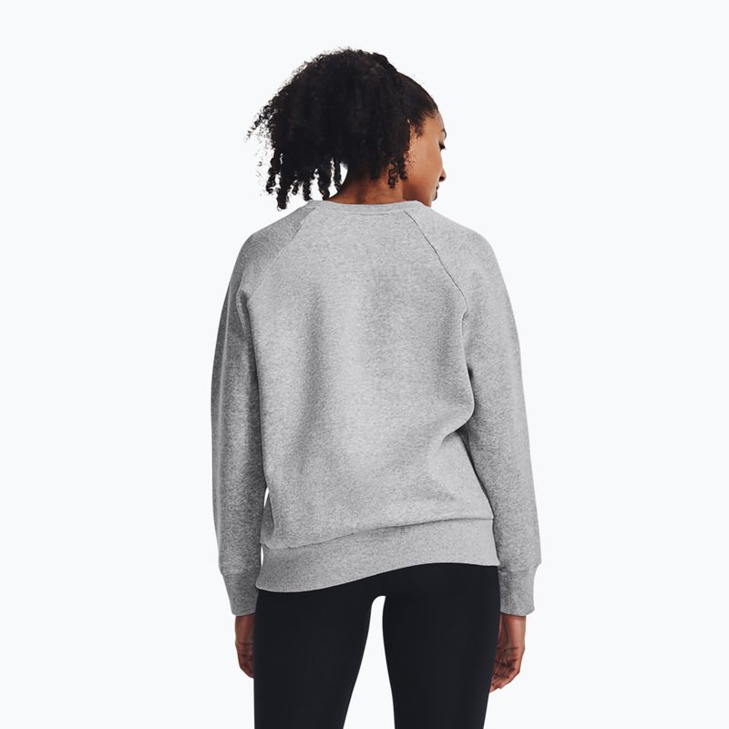 Women's sweatshirt Under Armour Rival Fleece Crew mod gray light heather/white 3