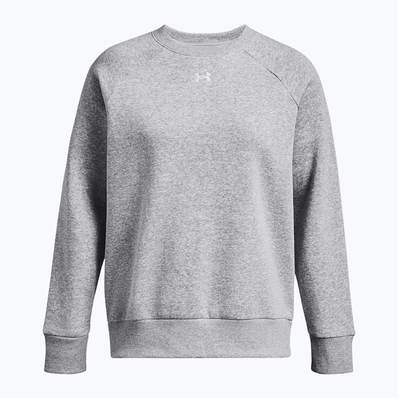 Women's sweatshirt Under Armour Rival Fleece Crew mod gray light heather/white 5