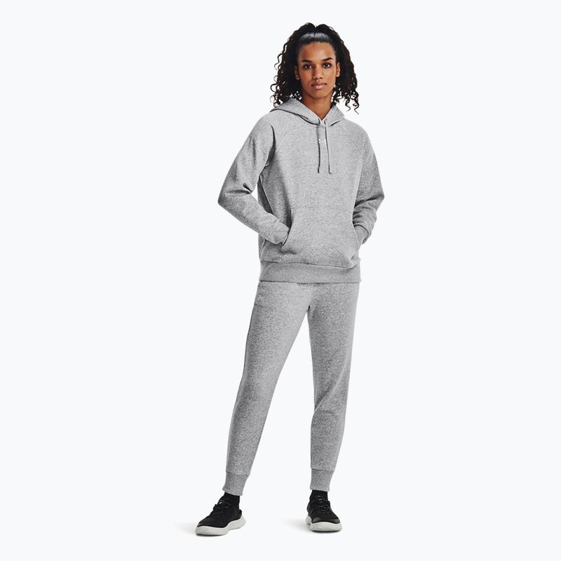 Under Armour women's Rival Fleece Hoodie mod gray light heather/white 2