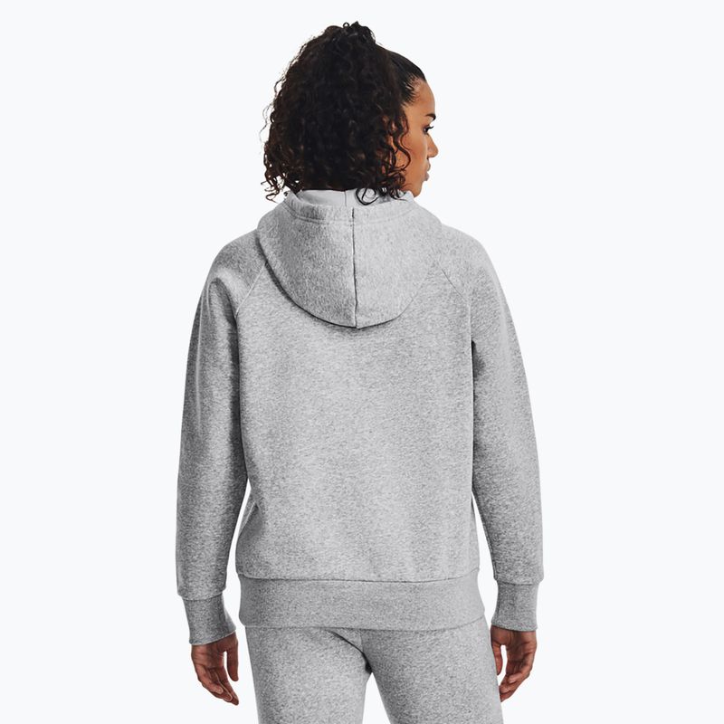 Under Armour women's Rival Fleece Hoodie mod gray light heather/white 3