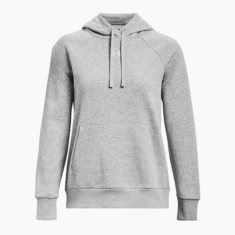 Under Armour women's Rival Fleece Hoodie mod gray light heather/white 5