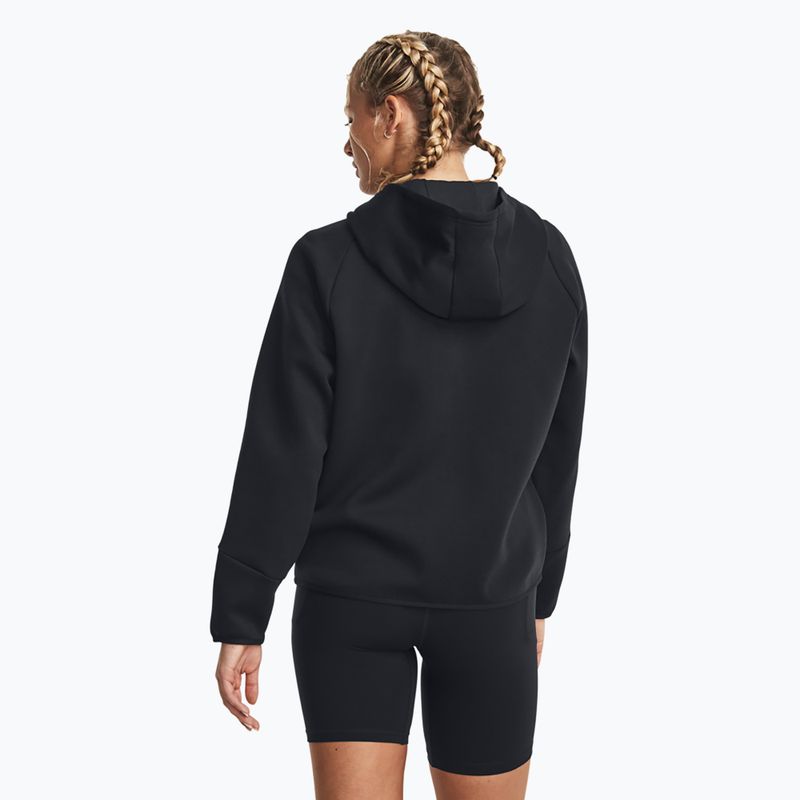 Women's sweatshirt Under Armour Unstoppable Fleece FZ black/black 3