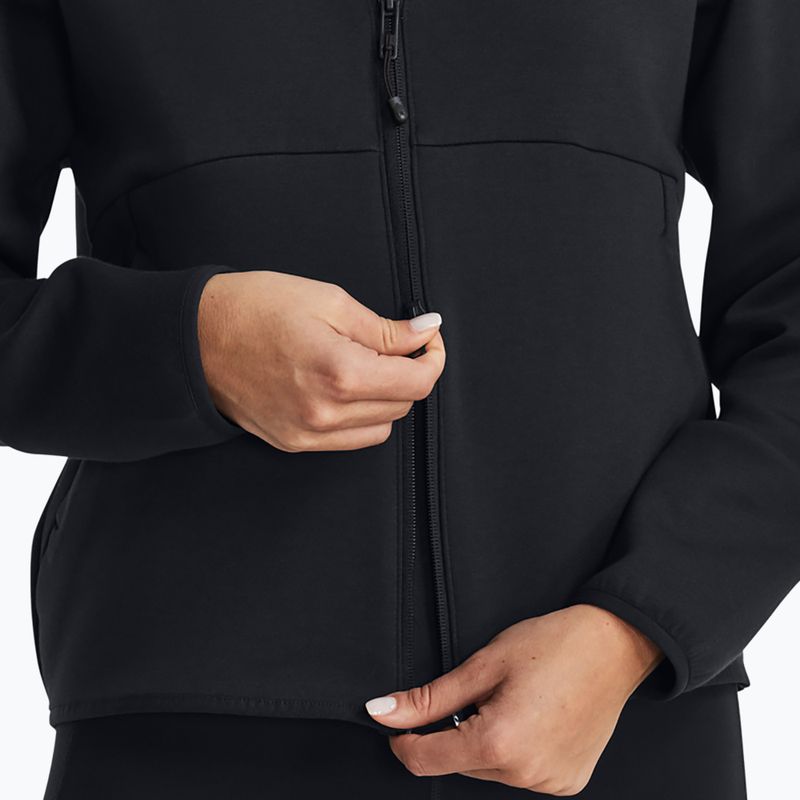 Women's sweatshirt Under Armour Unstoppable Fleece FZ black/black 4