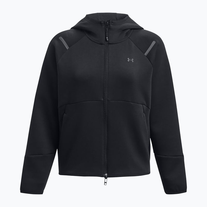 Women's sweatshirt Under Armour Unstoppable Fleece FZ black/black 5