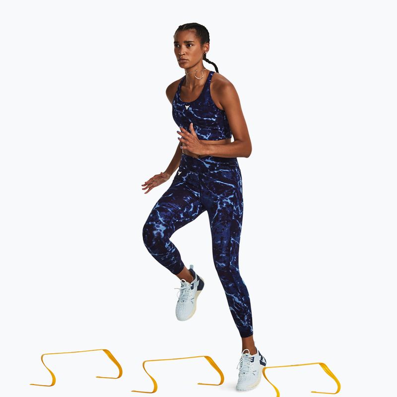 Women's training top Under Armour Project Rock LG Crssover Top midnight navy/downpour gray/downpour gray 4