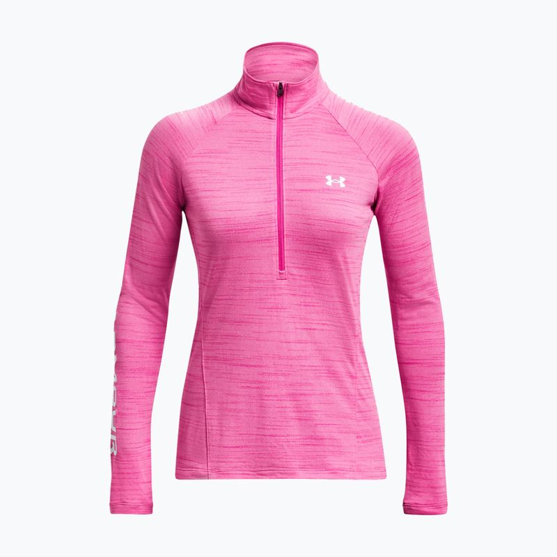 Under Armour women's Evolved Core Tech 1/2 Zip sweatshirt rebel pink/white 5