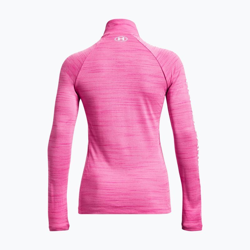 Under Armour women's Evolved Core Tech 1/2 Zip sweatshirt rebel pink/white 6