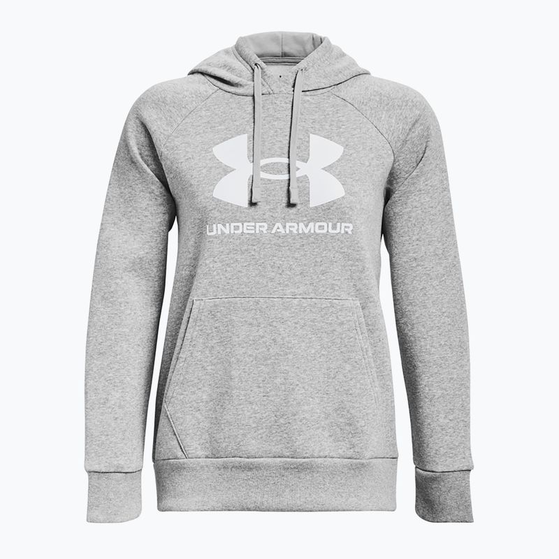 Under Armour women's sweatshirt Rival Fleece Big Logo Hoody mod gray light heather/white 5