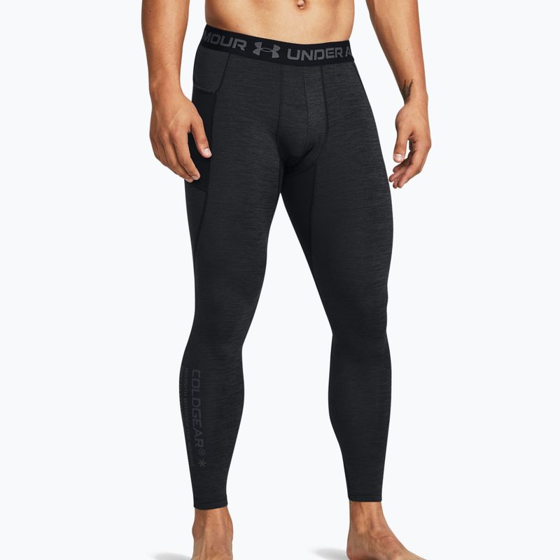 Men's Under Armour ColdGear Twist black/pitch gray workout leggings