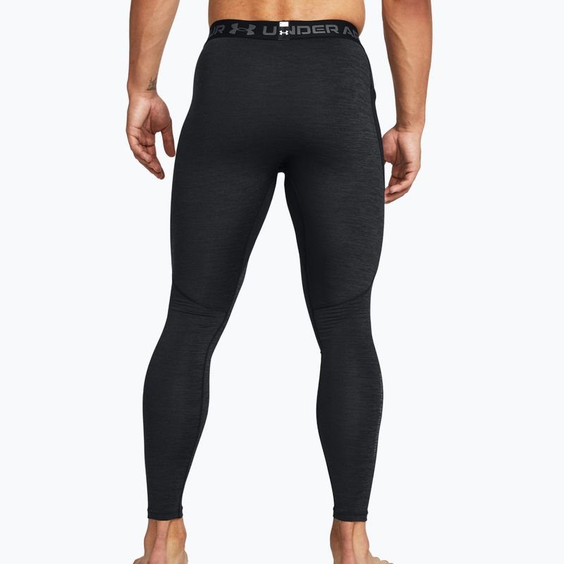 Men's Under Armour ColdGear Twist black/pitch gray workout leggings 3