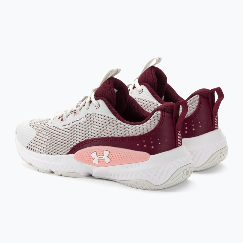 Women's training shoes Under Armour W Dynamic Select white clay/deep red/white 3